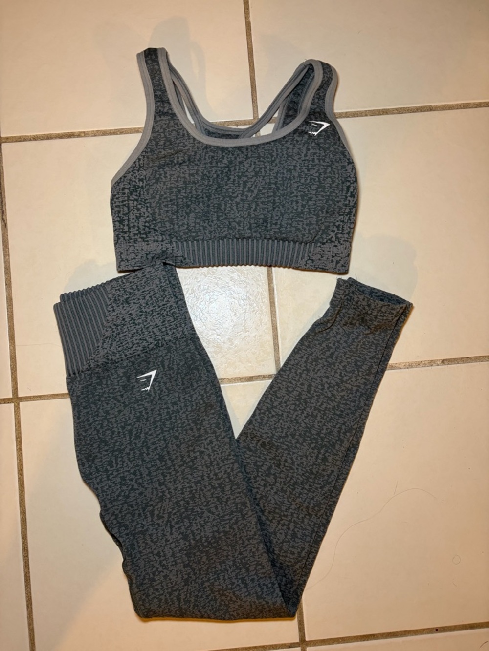 Gymshark Charcoal Gray Seamless Sports Bra & Leggings Set